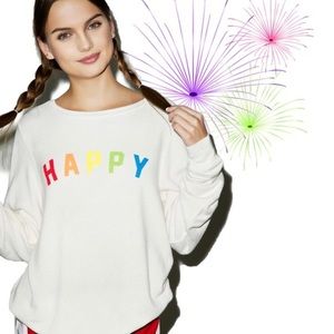 ISO WILDFOX HAPPY RAINBOW SHIRT SWEATER SWEATSHIRT BAGGY JUMPER BBJ